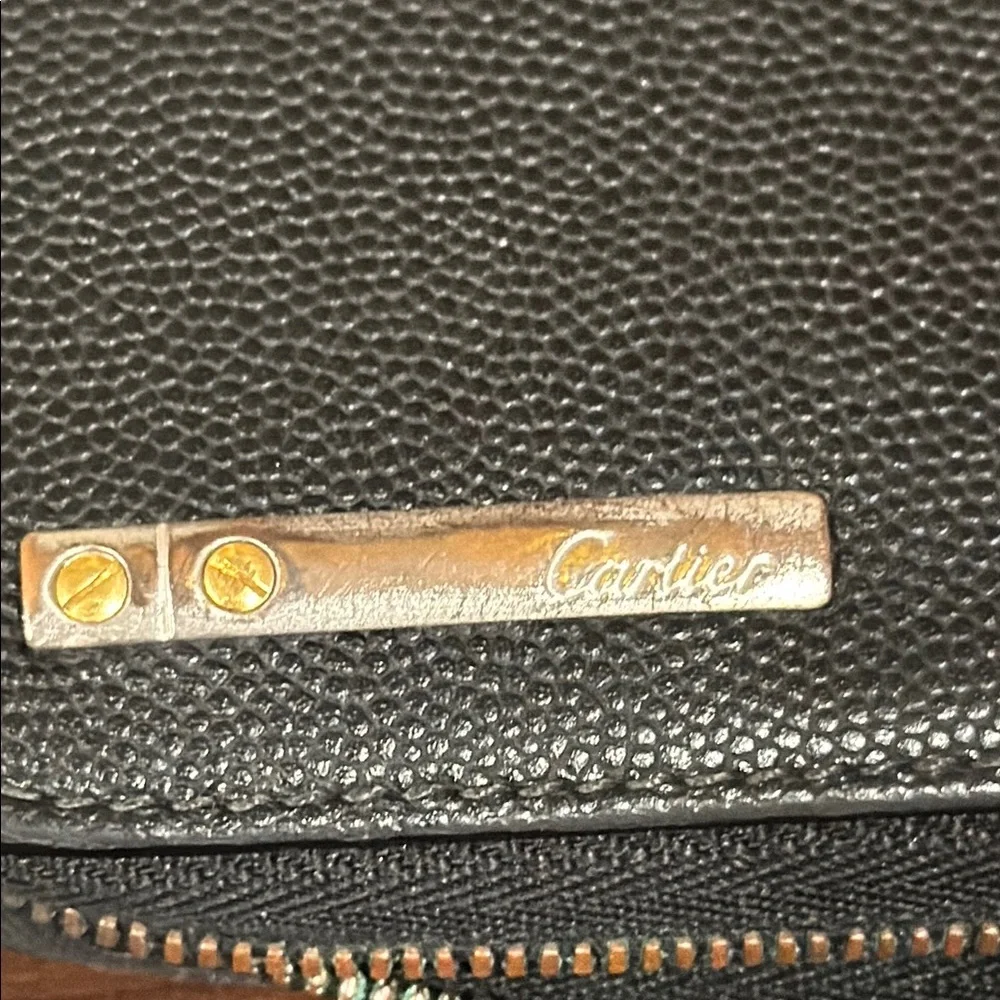 Cartier Black Leather Zip Around Wallet